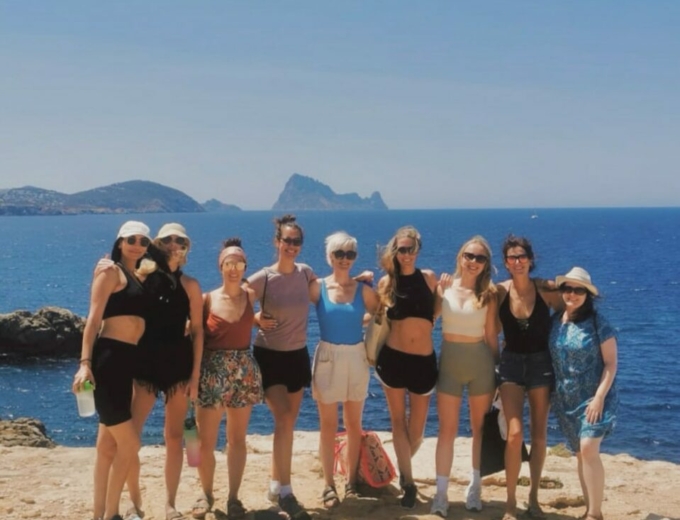 Hiking women in ibiza