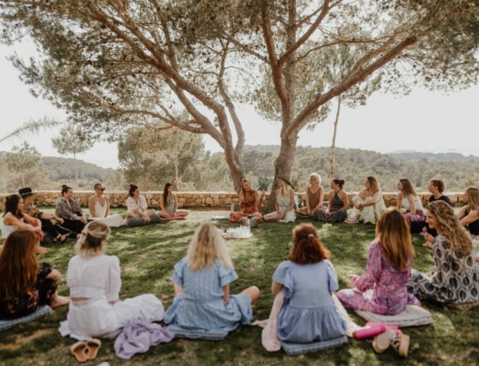 womens circle on healing retreat