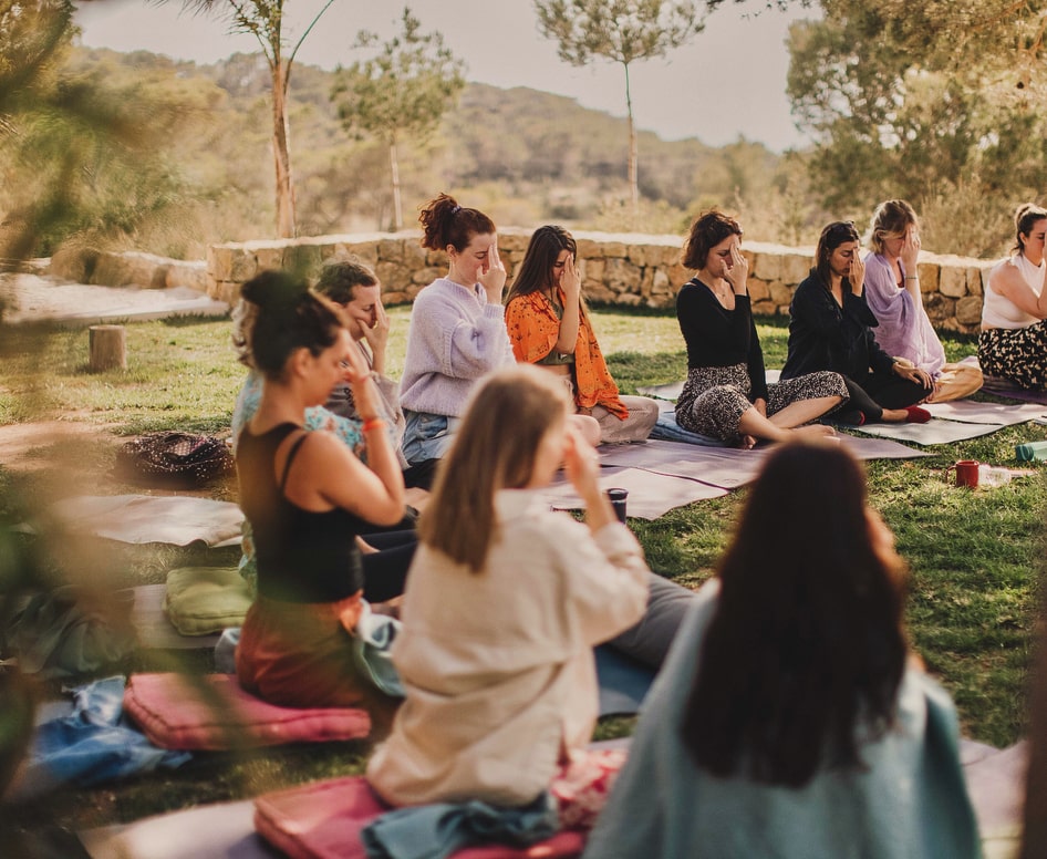 Pranayama breathing on retreat in Ibiza