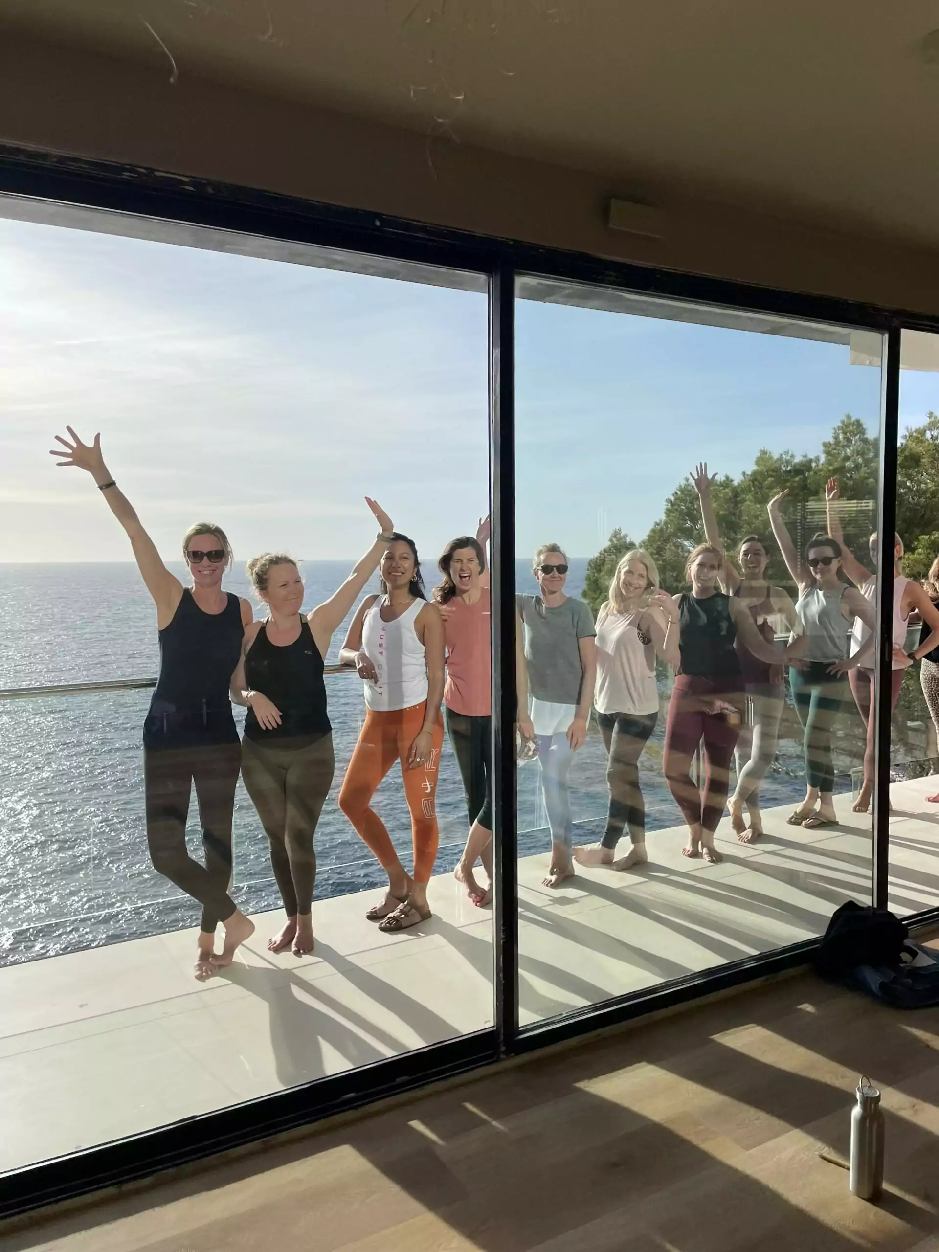 international group of women in Shine Yoga Retreat Yoga retreat for women MALLORCA April 2025