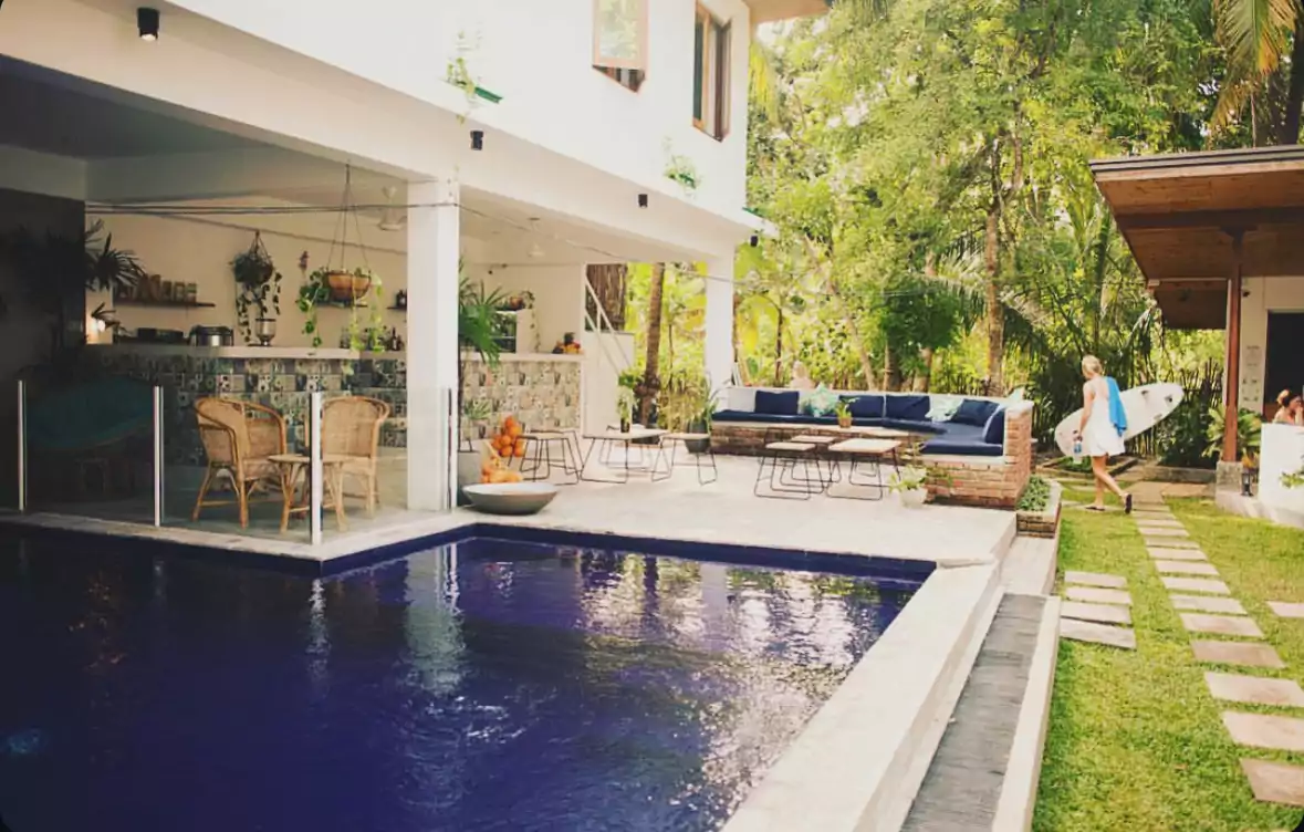 Pool view Shine Yoga Retreat in Sri Lanka in January 2025
